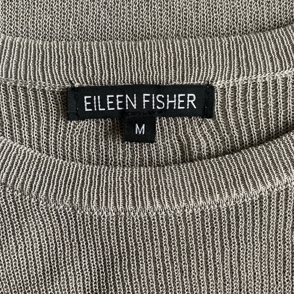 New Eileen Fisher Grey Viscose Nylon Crewneck Long Sleeve Top size M - Picture 8 of 8